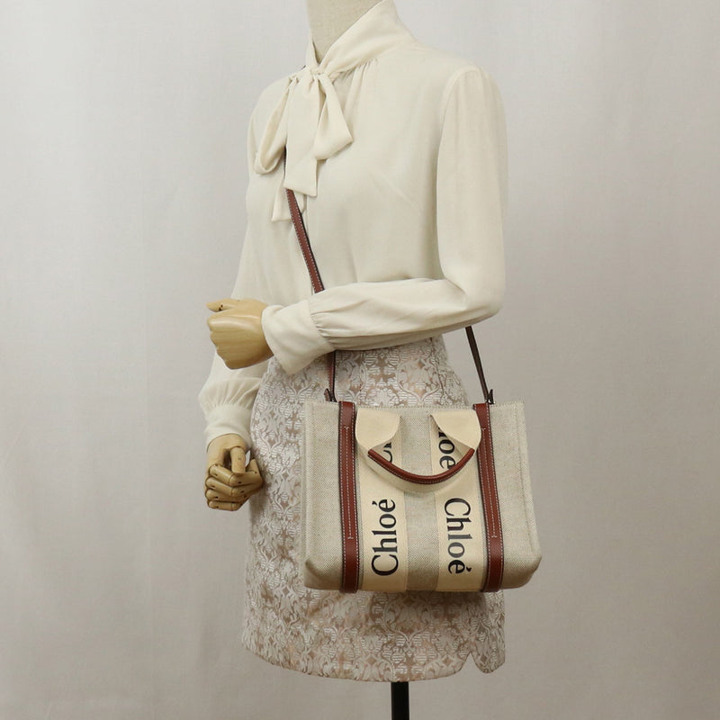 Chloe ウッディ スモール ハンドバッグ - ブラウン × ベージュ