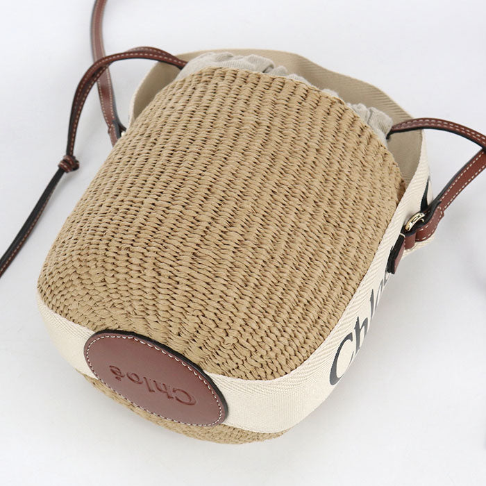 Chloe Woody Small Bucket Bag Shoulder Bag - Beige
