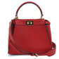 FENDI Peekaboo Mini Leather Handbag/Shoulder Bag - Red