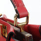 FENDI Peekaboo Mini Leather Handbag/Shoulder Bag - Red
