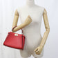 FENDI Peekaboo Mini Leather Handbag/Shoulder Bag - Red