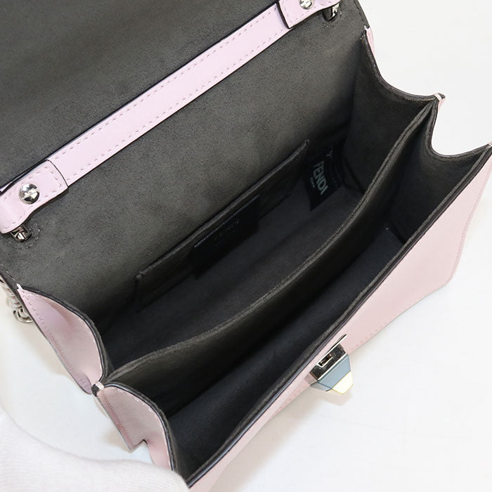 FENDI Canai Leather Chain Shoulder Bag - Pink