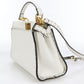 FENDI Peekaboo Leather Handbag/Shoulder Bag - White