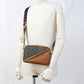 FENDI Diagonal PVC and Leather Shoulder Bag - Brown