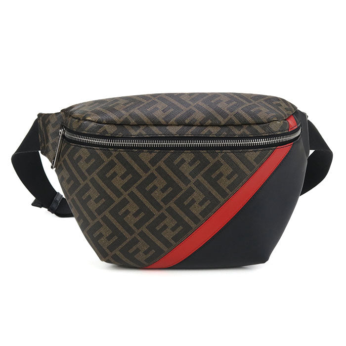 FENDI Diagonal PVC Belt Body Bag - Brown