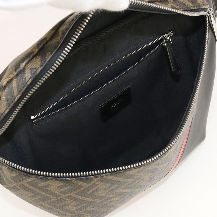 FENDI Diagonal PVC Belt Body Bag - Brown