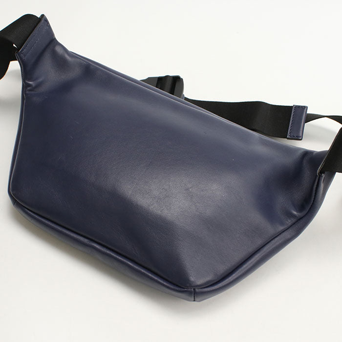 FENDI バグズアイ レザー ボディバッグ - ネイビー