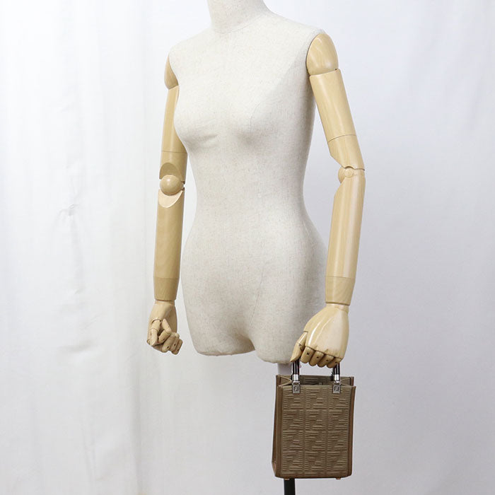 FENDI サンシャイン ショッパー ミニ ジャガード ハンドバッグ ショルダーバッグ - ブラウン