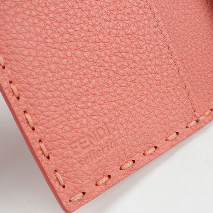 FENDI Selleria Calf Leather Card Case - Pink