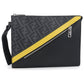 FENDI ダイアゴナル レザー クラッチバッグ - ブラック