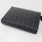 FENDI ダイアゴナル レザー クラッチバッグ - ブラック