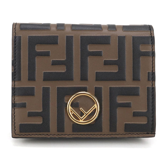 FENDI F is Fendi Small Calfskin Bifold Compact Wallet - Brown