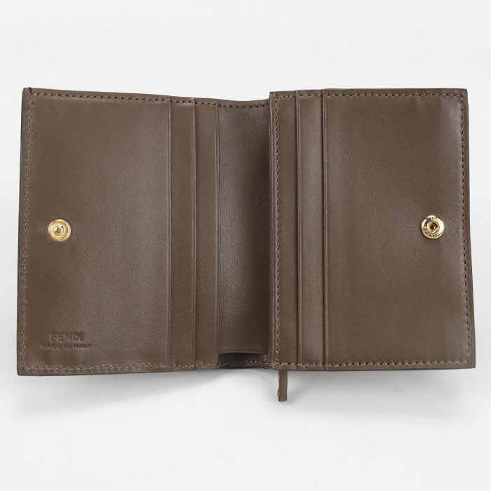 FENDI F is Fendi Small Calfskin Bifold Compact Wallet - Brown