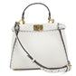 FENDI Peekaboo Mini Selleria Calfskin Handbag/Shoulder Bag - White