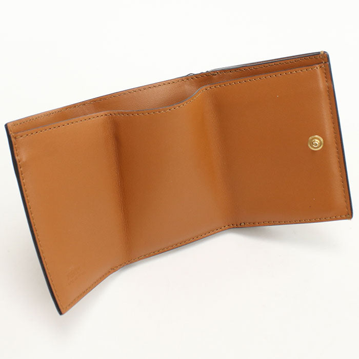 FENDI フェンディ ローマ カーフレザー 三つ折り財布 コンパクトウォレット - ブラウン