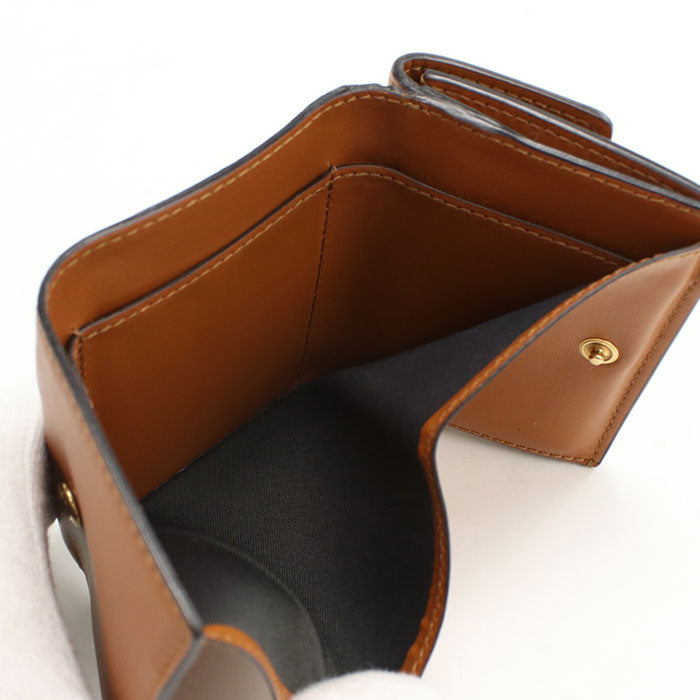 FENDI フェンディ ローマ カーフレザー 三つ折り財布 コンパクトウォレット - ブラウン