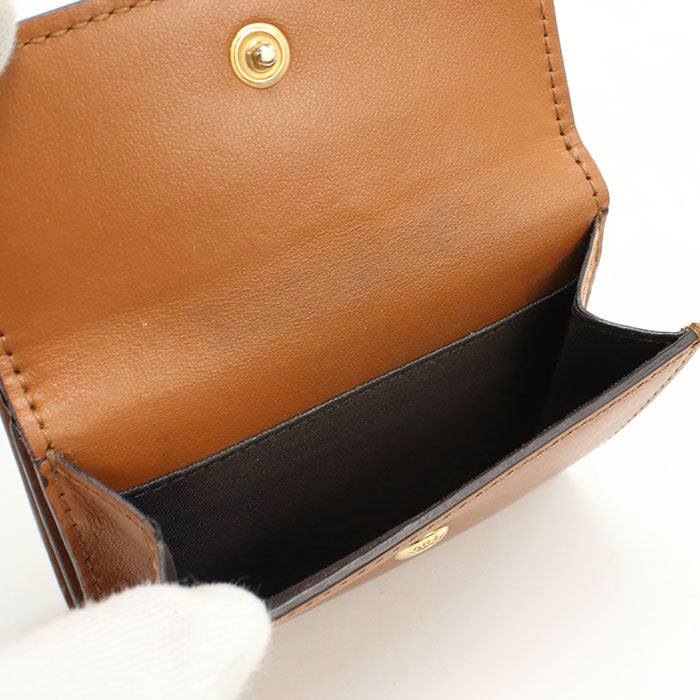 FENDI フェンディ ローマ カーフレザー 三つ折り財布 コンパクトウォレット - ブラウン