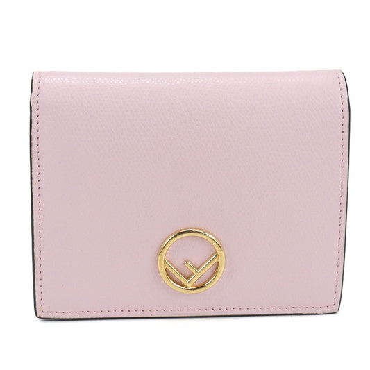 FENDI F is Fendi Calf Leather Bi-fold Wallet Compact Wallet - Pink