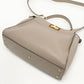 FENDI Peekaboo Medium Calfskin Handbag Shoulder Bag - Gray