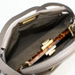 FENDI Peekaboo Medium Calfskin Handbag Shoulder Bag - Gray