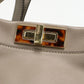FENDI Peekaboo Medium Calfskin Handbag Shoulder Bag - Gray