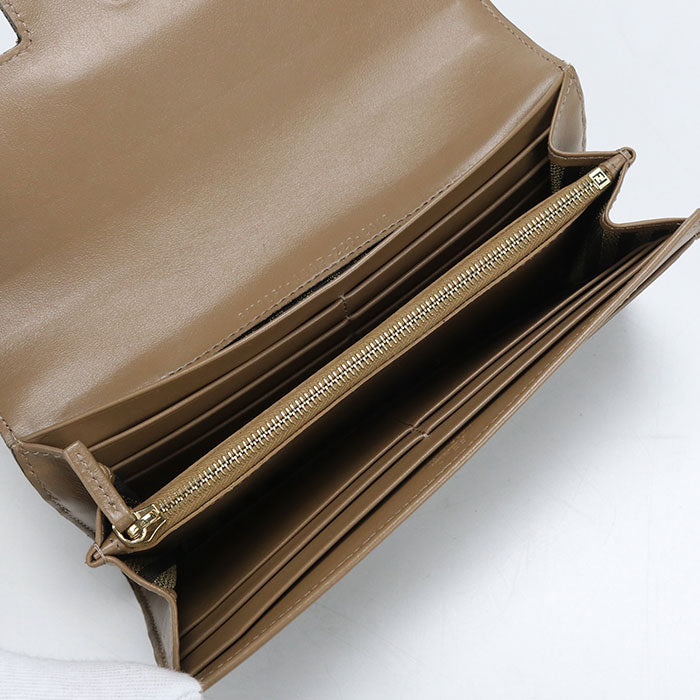 FENDI ズッカ ジャカード 二つ折り長財布 ロングウォレット - ブラウン