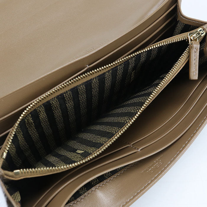 FENDI ズッカ ジャカード 二つ折り長財布 ロングウォレット - ブラウン