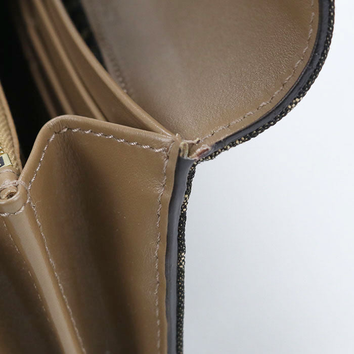 FENDI ズッカ ジャカード 二つ折り長財布 ロングウォレット - ブラウン