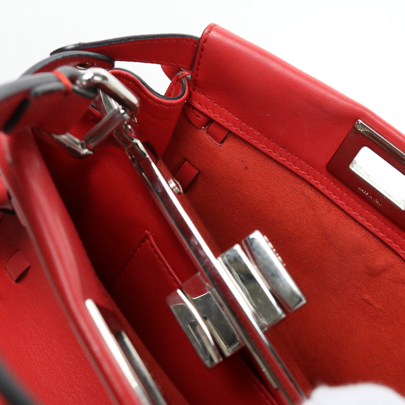 FENDI Peekaboo Mini Handbag/Shoulder Bag - Red