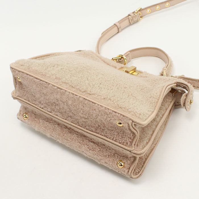 FENDI Peekaboo Iseeu Small Shearling Handbag/Shoulder Bag - Pink