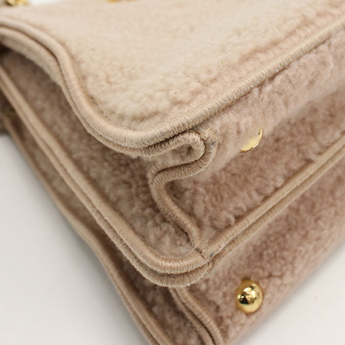 FENDI Peekaboo Iseeu Small Shearling Handbag/Shoulder Bag - Pink