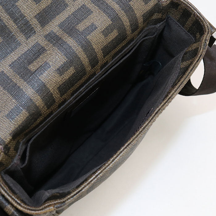 FENDI Zucca FF Messenger PVC Shoulder Bag - Brown