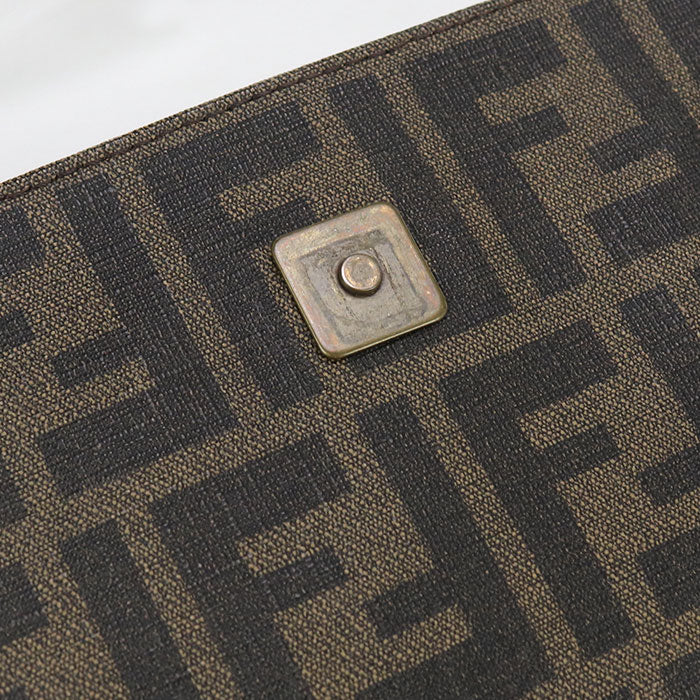 FENDI Zucca FF Messenger PVC Shoulder Bag - Brown