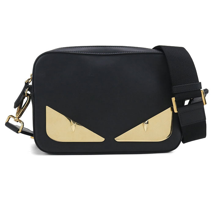FENDI Monster Leather Shoulder Bag - Black