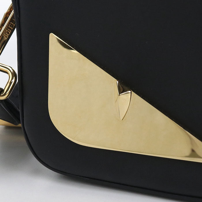 FENDI Monster Leather Shoulder Bag - Black