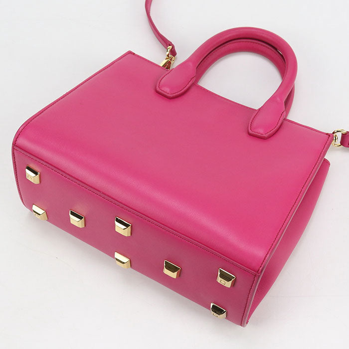 FERRAGAMO ガンチーニ カーフスキン トートバッグ ショルダーバッグ - ピンク