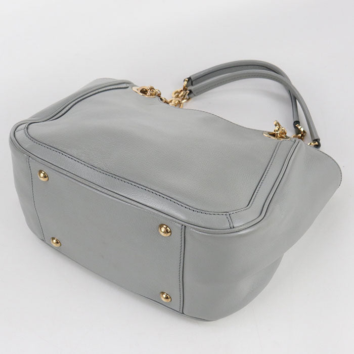 FERRAGAMO Gancini Calfskin Handbag - Grey