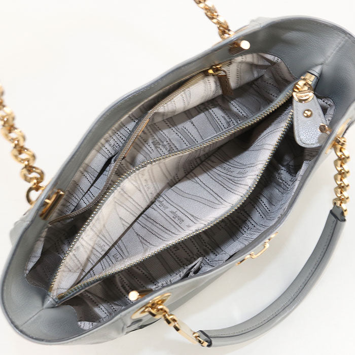 FERRAGAMO Gancini Calfskin Handbag - Grey