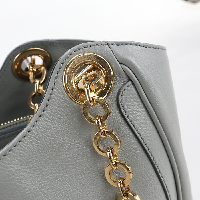 FERRAGAMO Gancini Calfskin Handbag - Grey