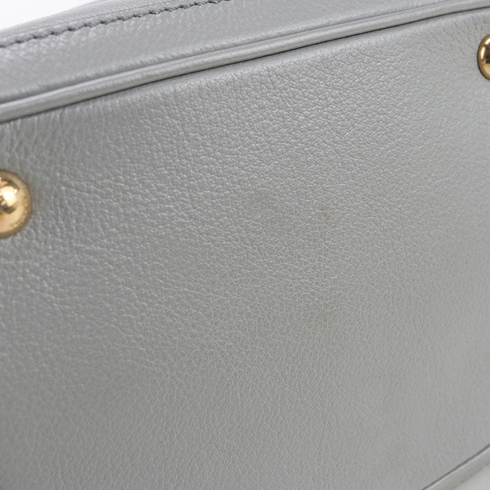 FERRAGAMO Gancini Calfskin Handbag - Grey