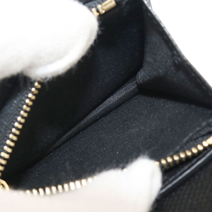 FERRAGAMO Vara Calfskin Bi-fold Compact Wallet - Black