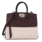 FERRAGAMO Gancini Calfskin Handbag/Shoulder Bag - Pink and Brown