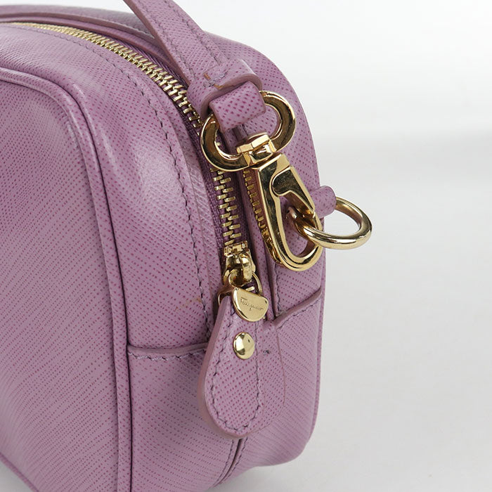 FERRAGAMO ガンチーニ カーフ ショルダーバッグ - パープル