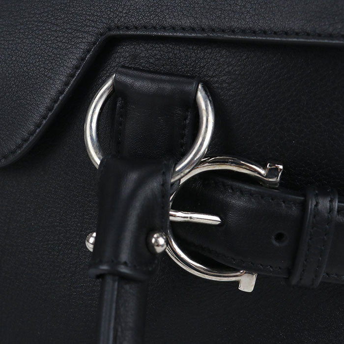 FERRAGAMO ガンチーニ カーフ トートバッグ - ブラック