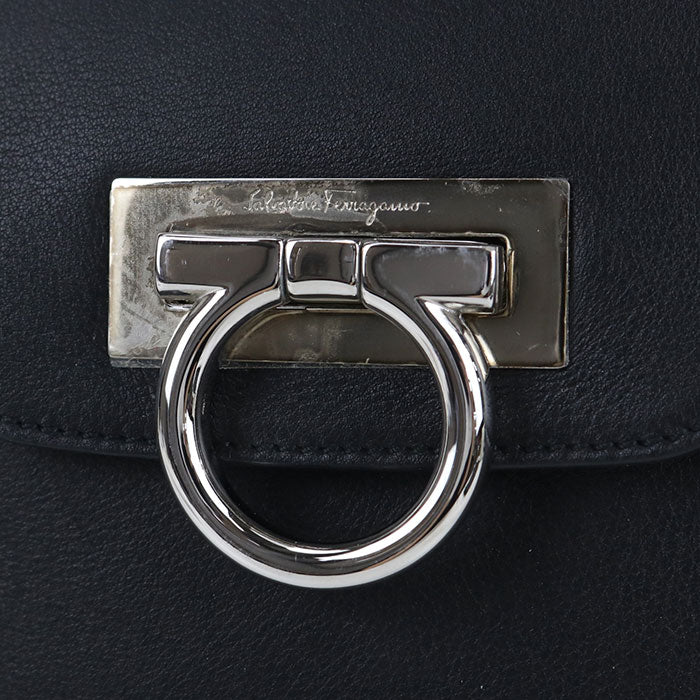 FERRAGAMO ガンチーニ カーフ トートバッグ - ブラック