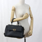 FERRAGAMO Gancini Calfskin Handbag/Shoulder Bag - Black