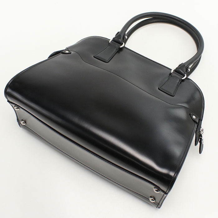 FERRAGAMO Gancini Calf Leather Handbag - Black