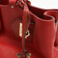 FERRAGAMO Gancini Calf Leather Handbag/Shoulder Bag - Red