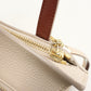 FERRAGAMO Amy Gancini Calf Leather Handbag/Shoulder Bag - Beige