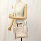 FERRAGAMO Amy Gancini Calf Leather Handbag/Shoulder Bag - Beige